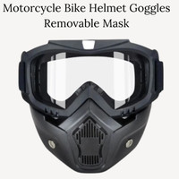 Olsic ® Motorcycle White Goggle Mask Fun Face Mask Full Face Mask Windproof Goggles" Mask Goggles Bike Off-Road Racing Glasses Blowtorch Safety Goggle Safety Visor(Size - Free-size)