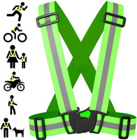 Hawk Eye Reflective Jacket for Cycling and Running - Reflective Vest Belt Strip for Night Safety | Construction, Traffic, Cycling, Ramp Vests High Visibility for Men Women Safety Jacket(Green)
