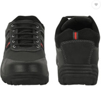 trapsy Steel Toe Leather Safety Shoe(Black, S2P, Size 7)