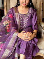 FORENCIA Embroidered Kurta, Trouser/Pant & Dupatta Set