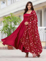 TextileNow Embroidered Kurta, Trouser/Pant & Dupatta Set