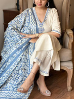 vestiva Embroidered Kurta, Salwar & Dupatta Set