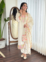 ANERITEXARC Embroidered Kurta, Trouser/Pant & Dupatta Set