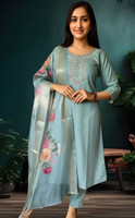 bajrang fashion Embroidered Kurta, Trouser/Pant & Dupatta Set