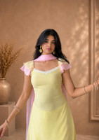 Tryambakam Printed Kurta, Palazzo & Dupatta Set