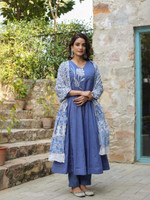 Shree Shyam Floral Print Kurta, Salwar & Dupatta Set