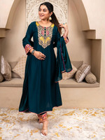 VredeVogel Embroidered Kurta, Trouser/Pant & Dupatta Set