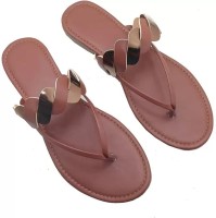 SHOMEE Trending Flat Sandals l Stylish Slipper For Women's, Girl's Outdoor & Party Wear Women Brown Flats