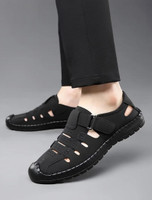 LUVLEO Men Sandals(Black , 6)