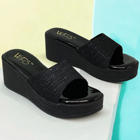 WFS Women Wedges(Black , 7)