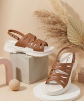 OMRPM Women Wedges(Tan , 6)