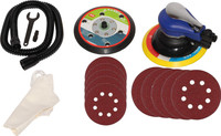 Digital Craft 6" Inch Pneumatic Air Sander Polisher Tool Polishing Random Orbital Palm Machine Grinder for Car Paint Care Rust Removal, 10Pc Emery Paper 6 inch Random Orbital Sander
