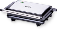 AGARO Deluxe 750 Watts Sandwich/Panini Maker With Non-Stick Grill Plates, Open Grill(Steel)