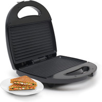 AGARO Delite Sandwich Maker, 750W, 4 Slice Non Stick Grill Plate,Oil Free Toasting, Grill(Black)