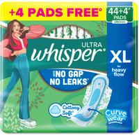 Whisper Ultra Upto No Gap No Leaks* Sanitary Pads, 48 XL Pads Sanitary Pad(Pack of 44)