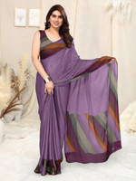 MIRCHI FASHION Striped Leheria Chiffon, Georgette Saree(Purple, Magenta, Multicolor)