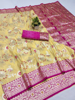XSOUL Printed Banarasi Art Silk, Silk Blend Saree(Multicolor)