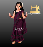 sweaf fab Embellished Bollywood Cotton Silk Saree(Purple)