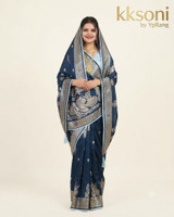 kksoni Embroidered Banarasi Pure Silk, Art Silk Saree(Dark Blue) Flipkart Deal