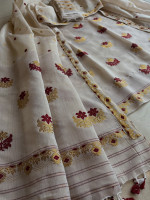 Sheden Lopez Creation Embroidered Mekhela Chador Pure Cotton Saree(Multicolor)