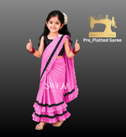 sweaf fab Embellished Bollywood Cotton Silk Saree(Pink)