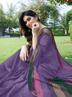MIRCHI FASHION Striped Leheria Chiffon, Georgette Saree(Multicolor)