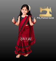 sweaf fab Embellished Bollywood Cotton Silk Saree(Red)
