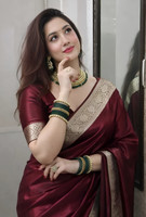 Laxmipati sarees Printed Bollywood Chiffon Saree(Maroon, Silver) Flipkart Deal