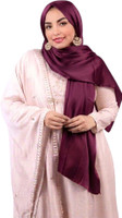 Abzura Solid Satin Blend Women Fancy Scarf