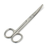SANJU Khushi surgicals Dressing scissor sharp blunt CURVED 6 inch stainles steel Scissors(Set of 1, Silver)