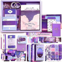J and S house 346 PCS Moonlight Vintage Aesthetic Scrapbook Kit, Journal Supplies Stickers Theme,  Scrapbook Kit(DIY)
