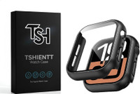 TSHIENTT Edge To Edge Tempered Glass for Compatible with Apple Watch Series 11 42mm, with Tempered Glass Full Screen Protector, Full Coverage, Touch Sensitive, Ultra-Thin HD Bumper Protective Cover for iWatch (Black)(Pack of 1)