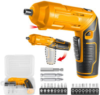 GSK Cut 4V Electric Cordless Screwdriver, Rechargeable Power Drill Driver Set 4N.m Max Torque, 240RPM, Packed by tool box Drywall Screw Gun(Cordless)
