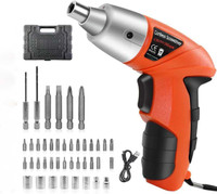 PSYCHE Professional Kit Rechargeable Cordless Electric Screwdriver Drill Set with LED & Bidirectional Button Drywall Screw Gun(Corded & Cordless)