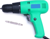 TOOLBUX Alloy Steel Reversible Electric Screwdriver Drill Machine with Torque Setting Facility and S2 65mm Hex Shank PH2, 10mm Drywall Screw Gun(Corded)