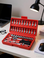 Awsm 46 in 1 Pcs Tool Kit & Screwdriver and Socket Set Multi Purpose Combination Tool Case Precision Socket Set Power & Hand Tool Kit(46 Tools)