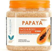 KOKAKOSHI Papaya Fresh Face and Body Massage Scrub | Instant Fairness  Scrub(400 ml)