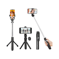 NAFA Portable Selfie Stick Tripod with Bluetooth Remote, Tripod Stand, Multifunctional Selfie Stick with Extendable Aluminium Monopod, 360 deg Rotation Phone Holder, Adjustable Grip Tripod Bluetooth Selfie Stick(Black, Remote Included)