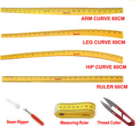 Kitoarts Wooden Tailoring Scales,Curves Scale for Tailoring, 4 Scales Sewing Kit