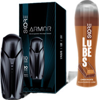 SKORE Armor Rechargeable Massage Sleeve with Chocolate Lube(Pack of 2 For Men)