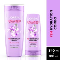 L'Oréal Paris Hyaluron Moisture Shampoo & Conditioner | Aishwarya & Aditi's 72H Combo(340ml + 180ml)(2 Items in the set)