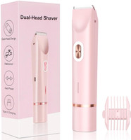 CRAZYABBS 2 in 1 Bikini Trimmer for Women, Dual Head Electric Shaver with IPX7 Waterproof  Shaver For Women(Light Pink)