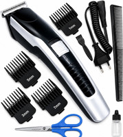 CLINLINSO 538 Hair & Beard Trimmer for Men with Comb and Scissor | Cordless  Shaver For Men(Silver, Black)