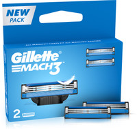 Gillette Mach3 Cartridges with Anti Friction Blades(Pack of 2)