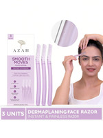 AZAH Reusable Dermaplaning Face Razor For Facial Hair | Eyebrows,Upper Lip, Women(Pack of 3)