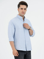 RED TAPE Men Solid Casual Blue Shirt