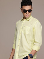 BS BLUE SQUAD Men Solid Casual Yellow Shirt