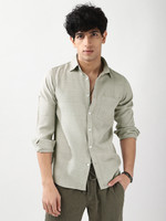 Urbano Fashion Men Solid Casual Beige Shirt