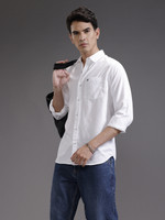 WROGN Men Solid Casual White Shirt