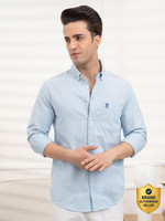 RED TAPE Men Solid Casual Blue Shirt
